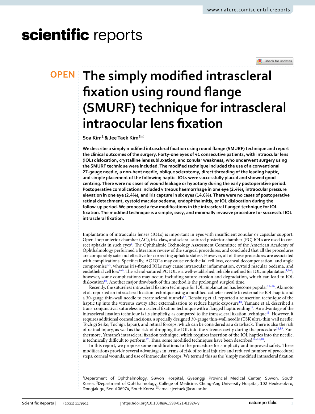 Technique for Intrascleral Intraocular Lens Fixation