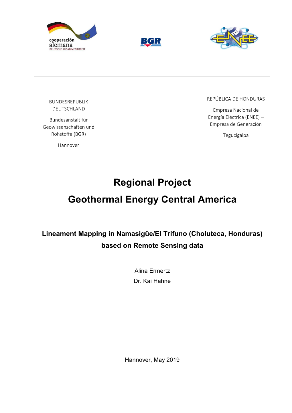 Regional Project Geothermal Energy Central America