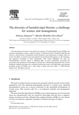 The Diversity of Harmful Algal Blooms: a Challenge for Science and Management