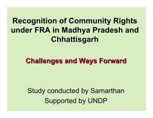 Recognition of Community Rights Under FRA in Madhya Pradesh and Chhattisgarh