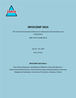 INFOCOMP 2014, the Fourth International