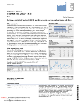 Below Expected but Solid 3Q Guide Proves Earnings Turnaround; Buy