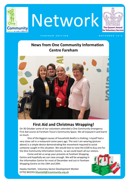 News from One Community Information Centre Fareham First