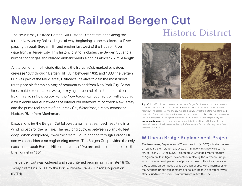 New Jersey Railroad Bergen Cut