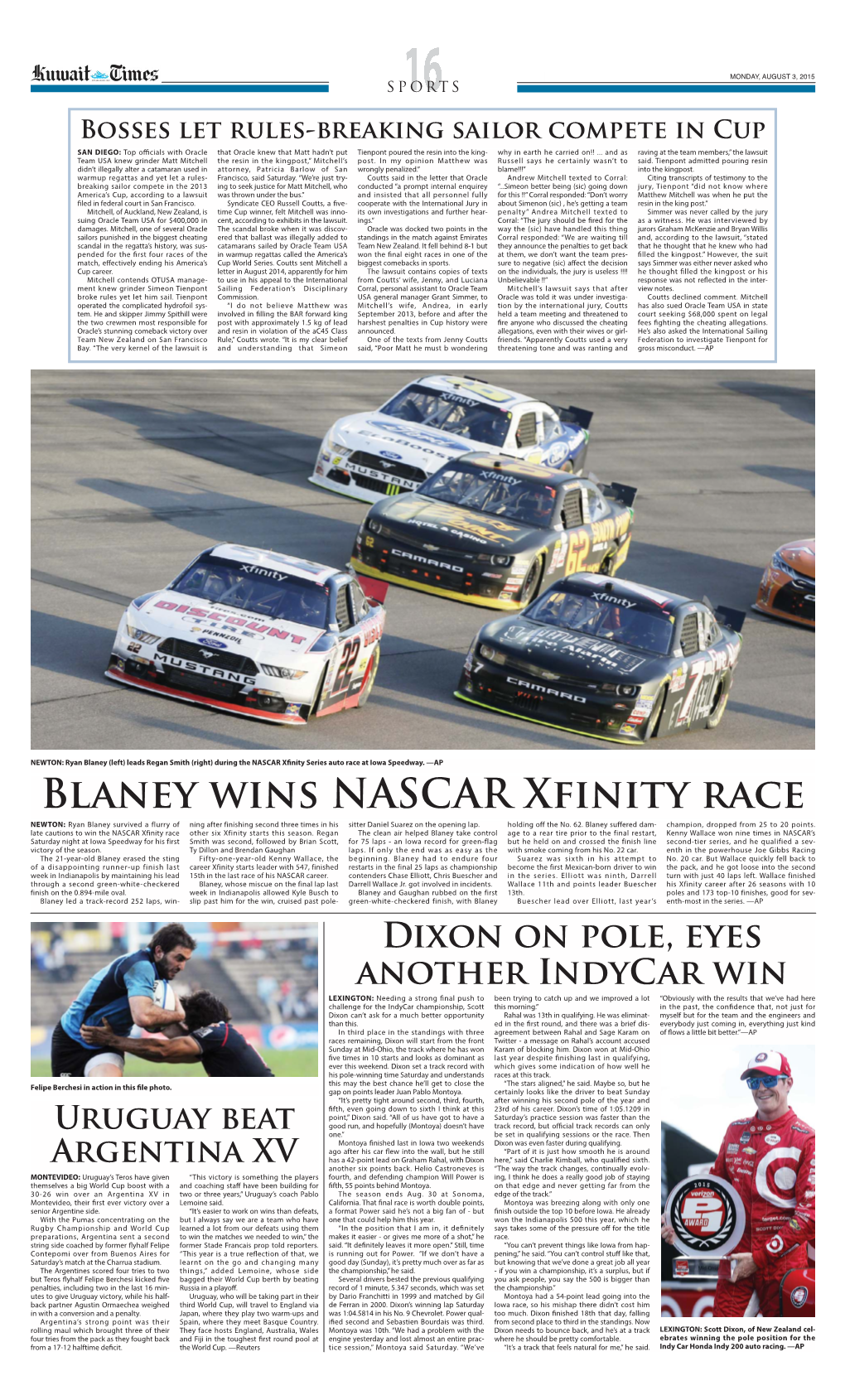 Blaney Wins NASCAR Xfinity Race