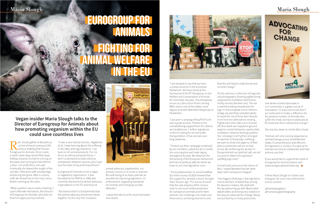 Eurogroup for Animals Fighting for Animal Welfare in the EU
