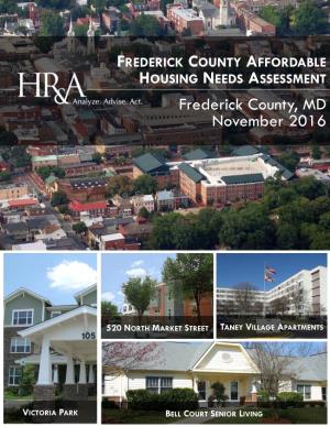 2016 Frederick County Affordable Housing Needs Assessment