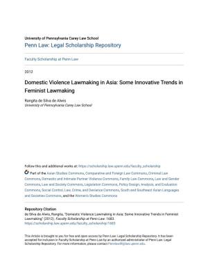 Domestic Violence Lawmaking in Asia: Some Innovative Trends in Feminist Lawmaking