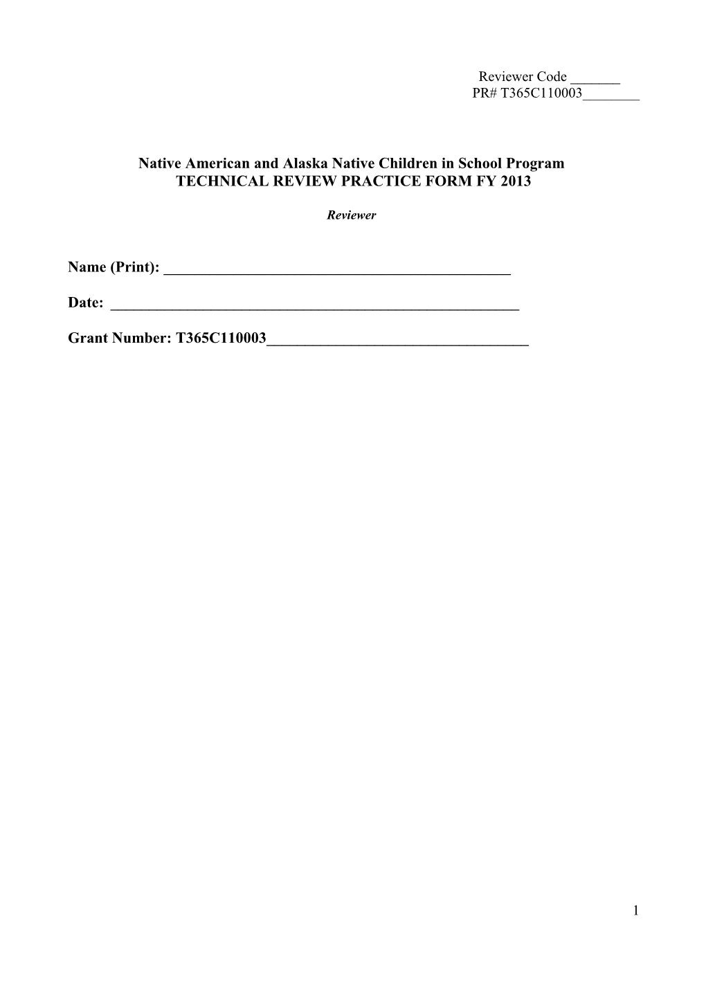 Technical Review Form