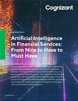 Artificial Intelligence in Financial Services: from Nice to Have to Must Have