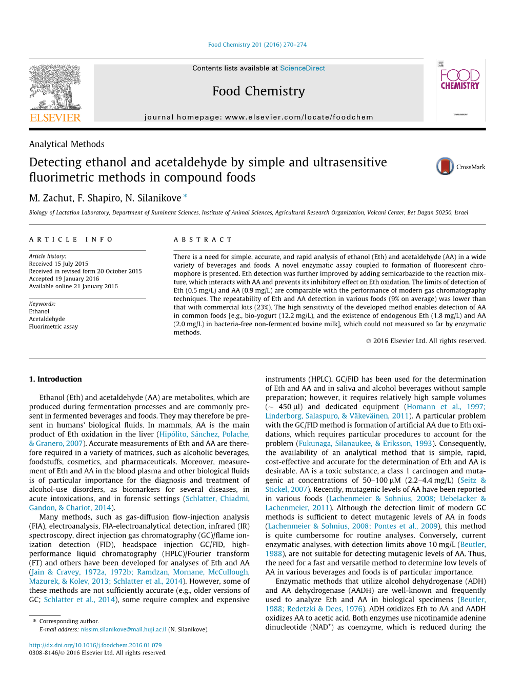 Detecting Ethanol and Acetaldehyde by Simple and Ultrasensitive Fluorimetric Methods in Compound Foods