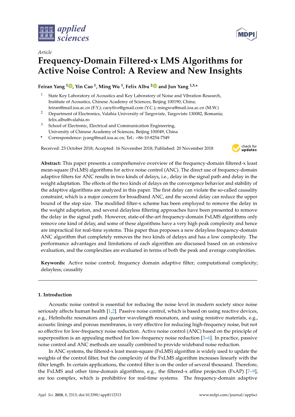 Frequency-Domain Filtered-X LMS Algorithms for Active Noise Control: a Review and New Insights