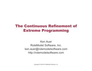 The Continuous Refinement of Extreme Programming