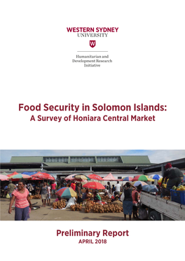 Food Security in Solomon Islands: a Survey of Honiara Central Market