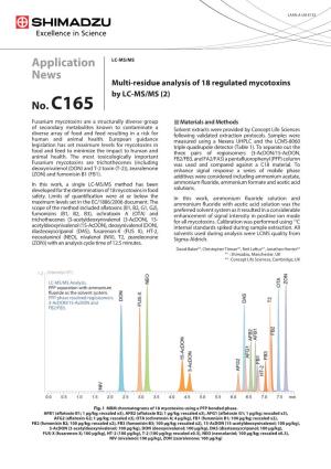 Application News Multi-Residue Analysis of 18 Regulated Mycotoxins by LC-MS/MS (2) No