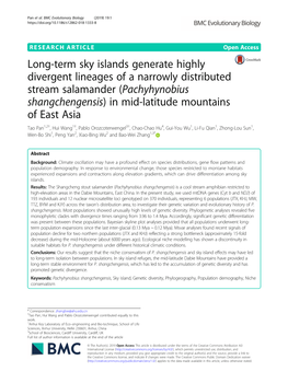 Long-Term Sky Islands Generate Highly Divergent Lineages of a Narrowly