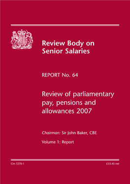 Review Body on Senior Salaries Report No. 64 Review Of