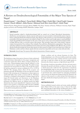 A Review on Dendrochronological Potentiality of the Major Tree