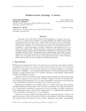 Reinforcement Learning: a Survey