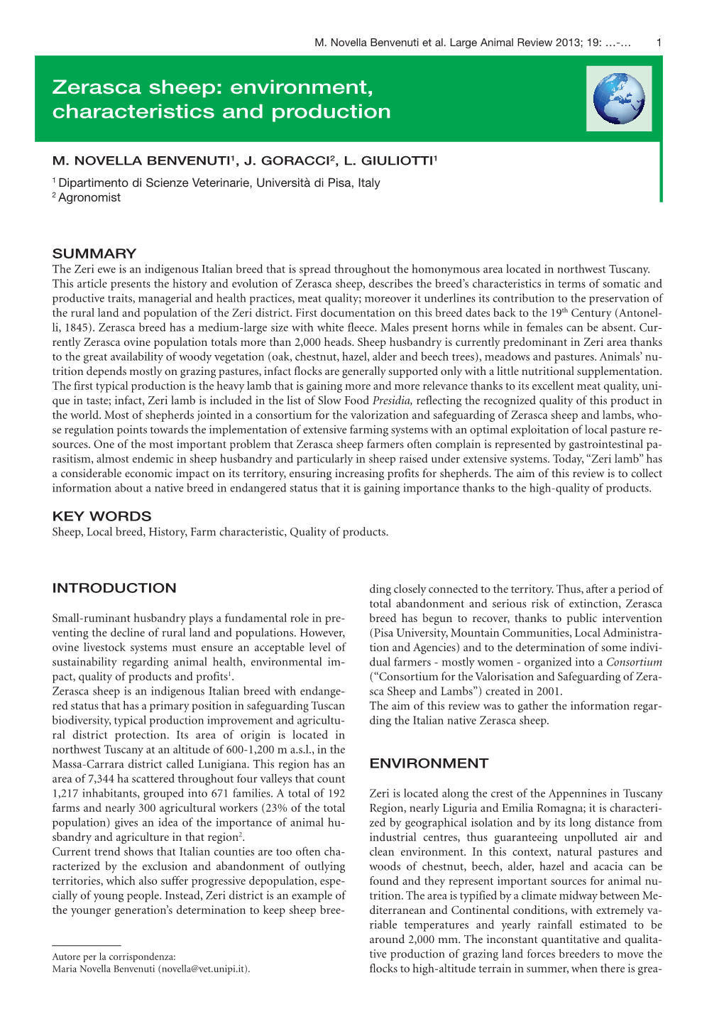 Zerasca Sheep: Environment, Characteristics and Production