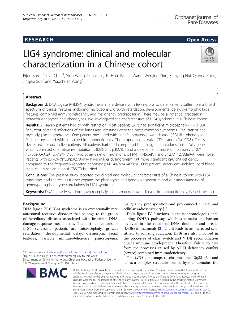 LIG4 Syndrome