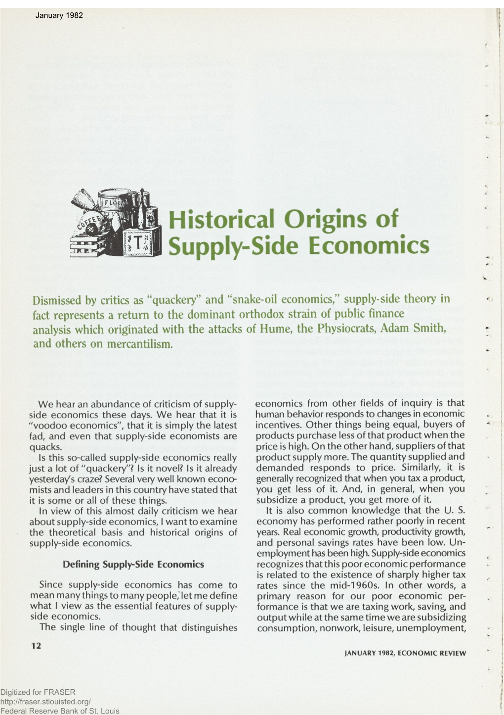 Historical Origins of Supply-Side Economics