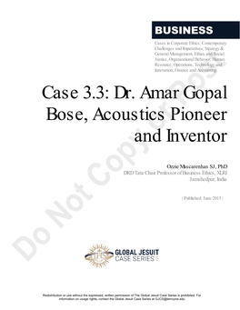 Dr. Amar Gopal Bose, Acoustics Pioneer and Inventor