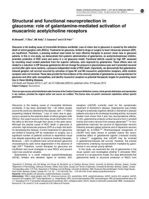 Structural and Functional Neuroprotection in Glaucoma: Role of Galantamine-Mediated Activation of Muscarinic Acetylcholine Receptors