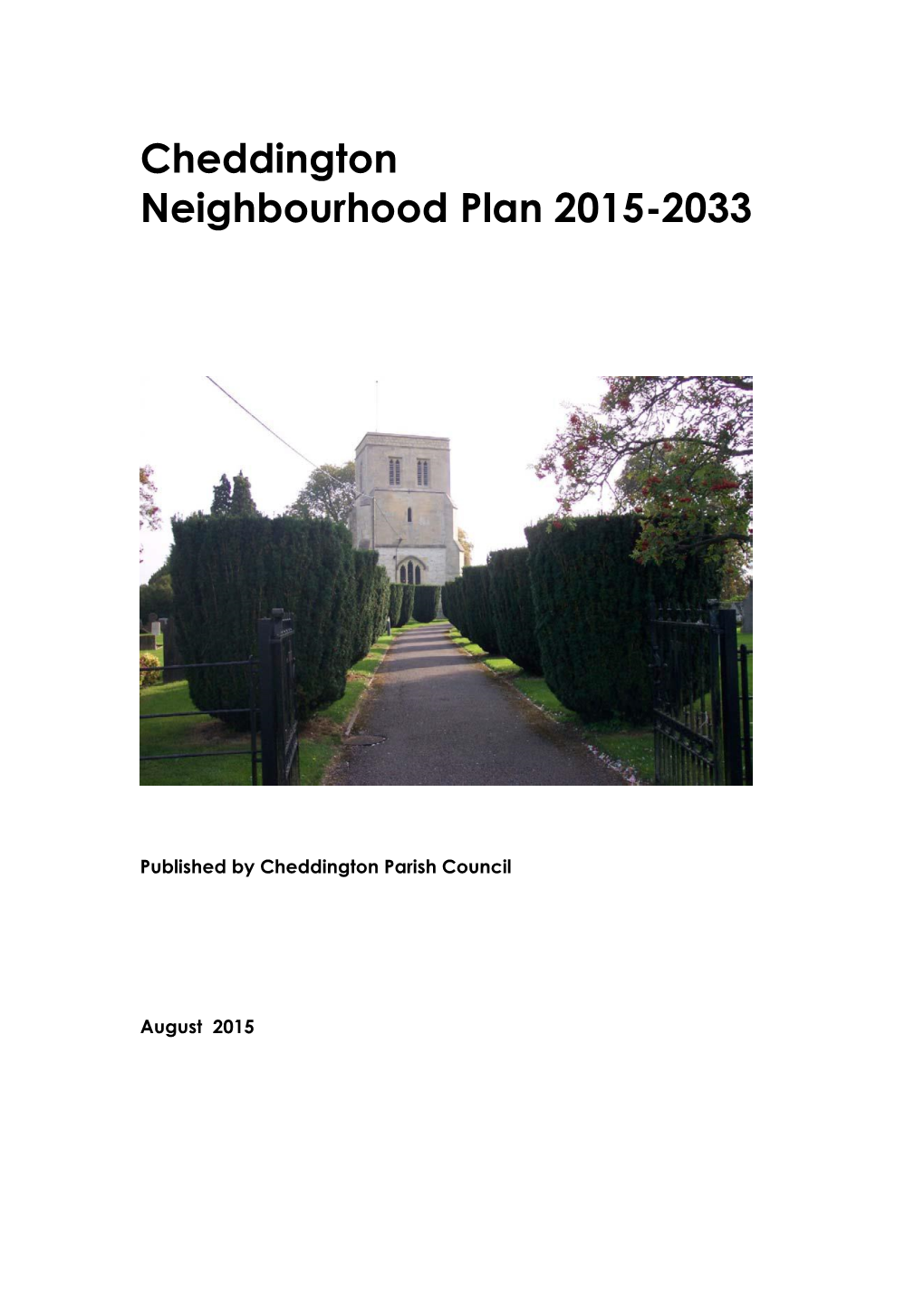 Cheddington NP Pre Sub Plan 2014