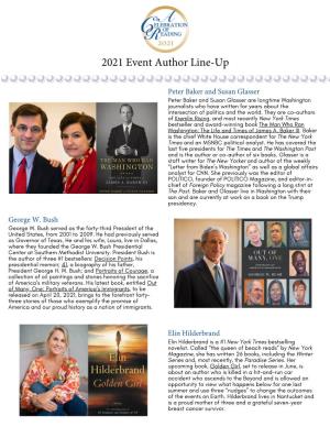 2021 Event Author Line-Up