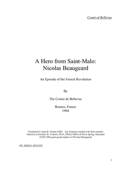 A Hero from Saint-Malo: Nicolas Beaugeard