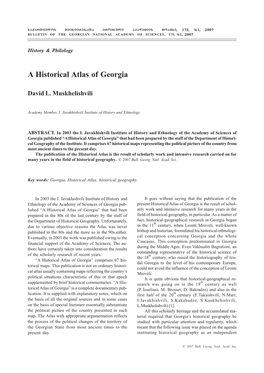 A Historical Atlas of Georgia