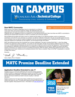 MATC Promise Deadline Extended