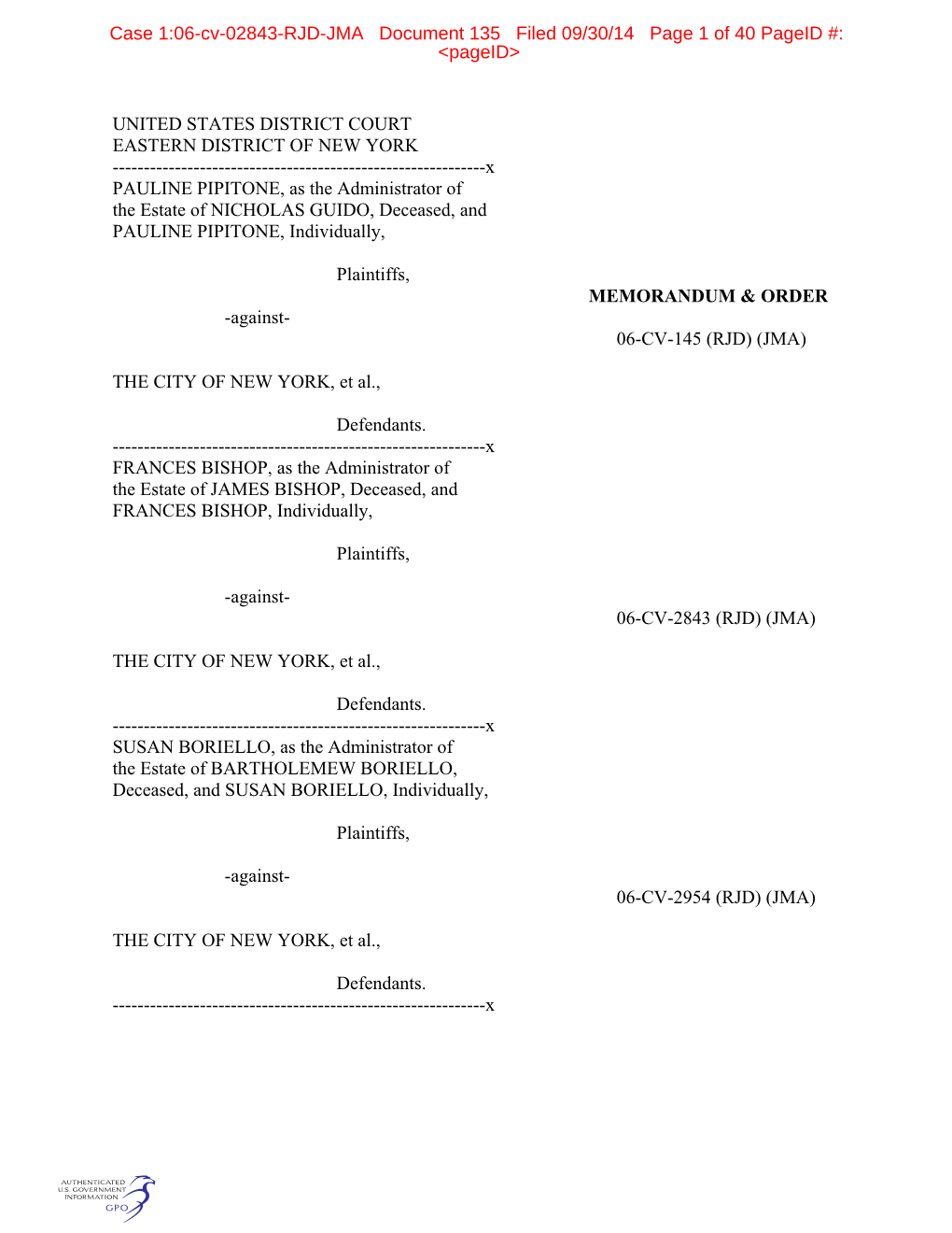 United States District Court Eastern District of New