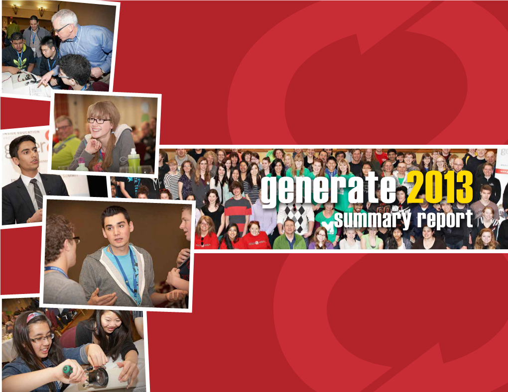 Generate 2013 Summary Report Introduction the Participants