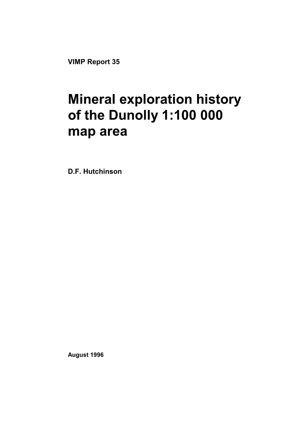 Mineral Exploration History of the Dunolly 1:100 000 Map Area