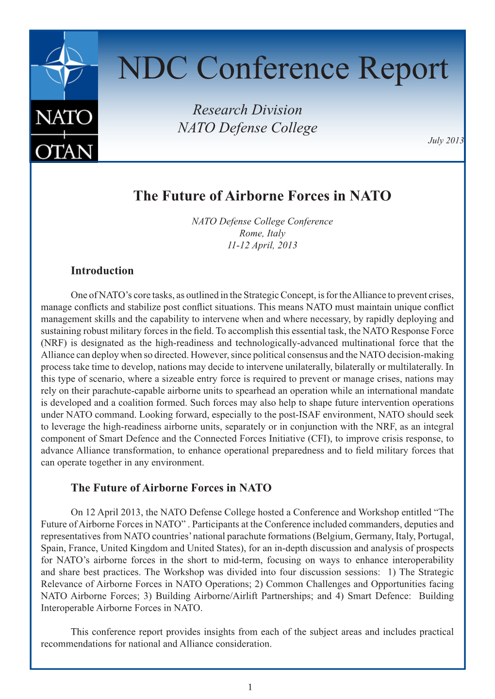 The Future of Airborne Forces in NATO