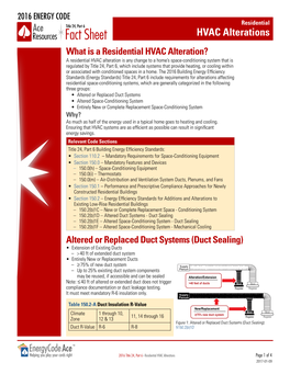 Fact Sheet: Residential HVAC Alterations 2016