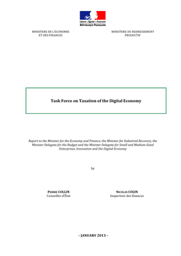 Task Force on Taxation of the Digital Economy