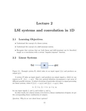Lecture 2 LSI Systems and Convolution in 1D