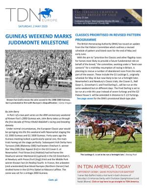 Guineas Weekend Marks Juddmonte Milestone Cont