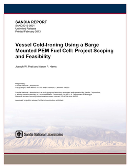 Vessel Cold-Ironing Using a Barge Mounted PEM Fuel Cell: Project Scoping and Feasibility