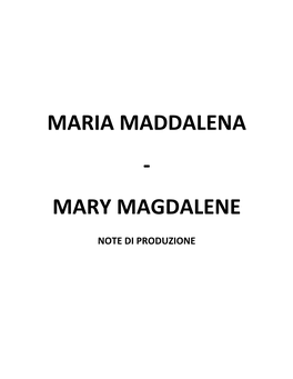 Maria Maddalena - Mary Magdalene