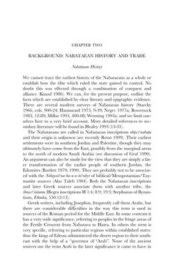 Background: Nabataean History and Trade