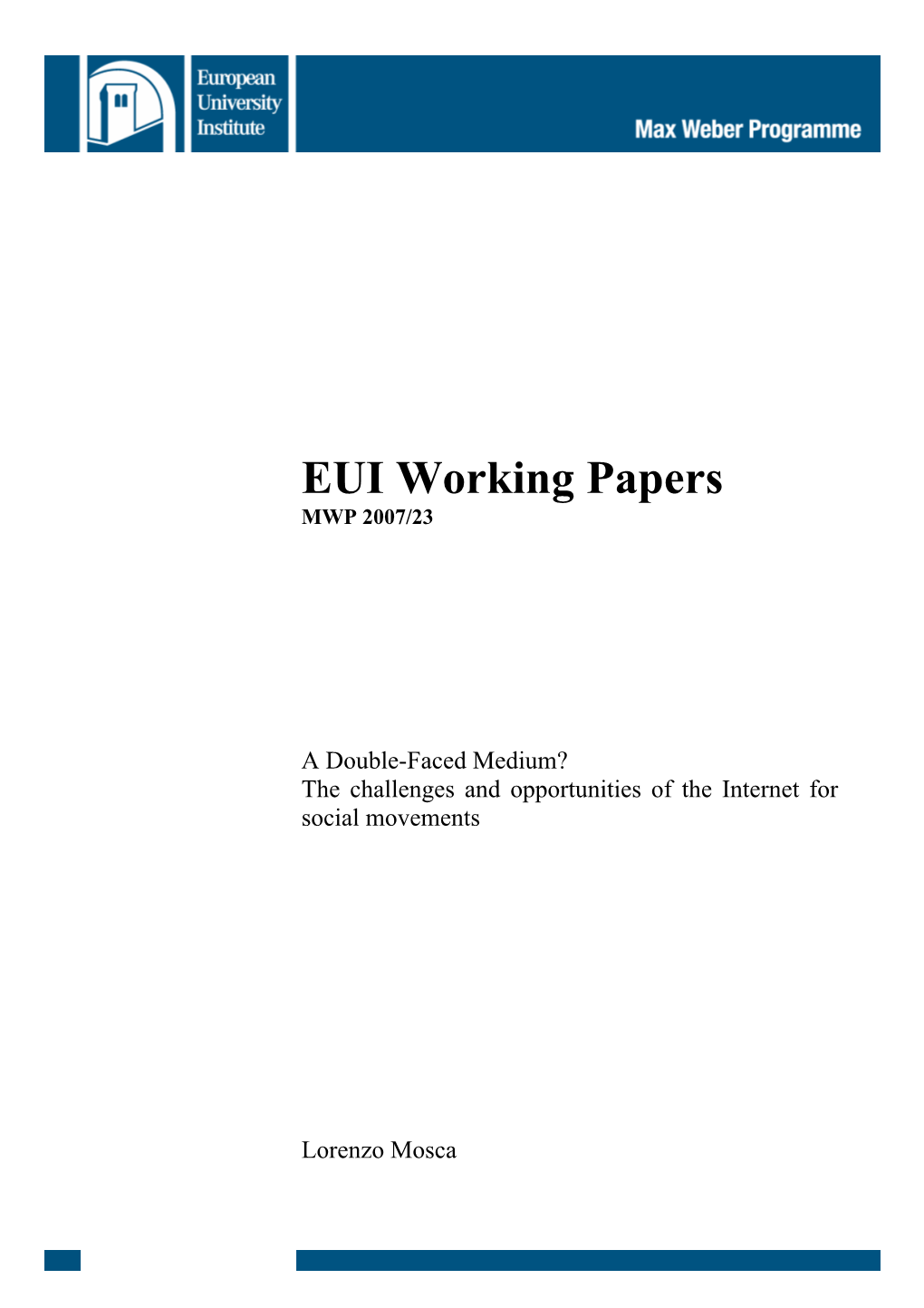 EUI Working Papers MWP 2007/23