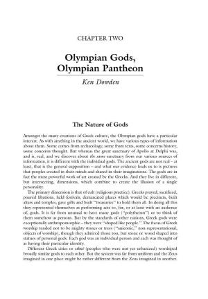 Olympian Gods, Olympian Pantheon Ken Dowden