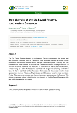 Tree Diversity of the Dja Faunal Reserve, Southeastern Cameroon