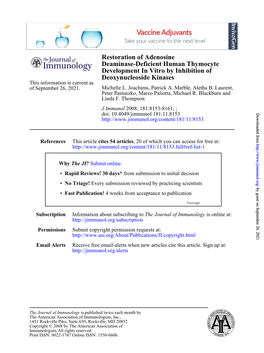 Deoxynucleoside Kinases Development in Vitro by Inhibition