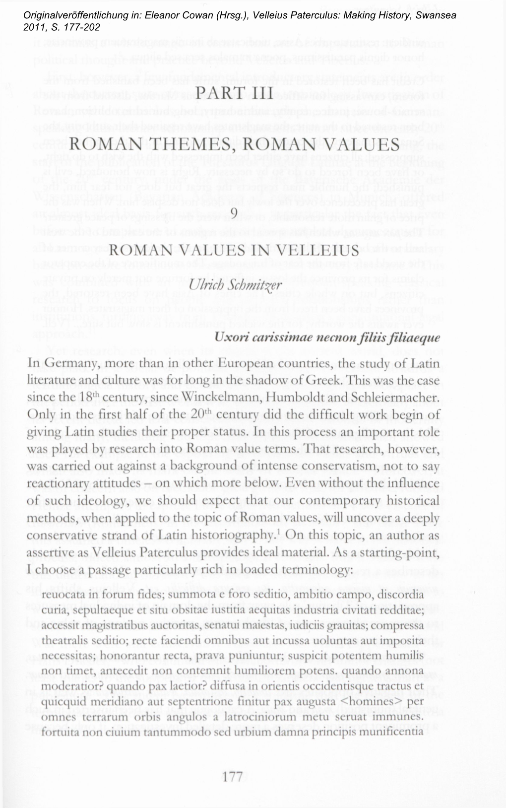 Part Iii Roman Themes, Roman Values