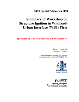 Urban Interface (WUI) Fires